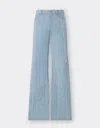 Ferrari Five-pocket Trousers In Frayed Faded Denim In Light Denim