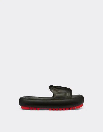 Ferrari Fluid Smooth Leather Slippers In Black