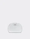 Ferrari Foldable Card Holder In Mirrored Leather In Silver