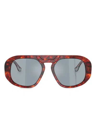 Ferrari Geometric-frame Sunglasses In Brown