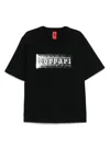 Ferrari Graphic Print Black Cotton T-shirt
