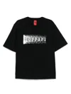 Ferrari Graphic Print Black Cotton T-shirt