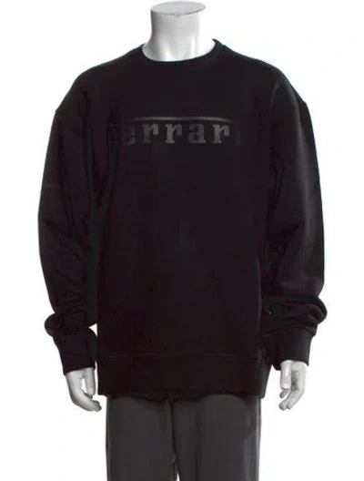 Pre-owned Ferrari Graphic Print Crew Neck Pullover In Black