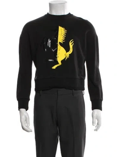 Pre-owned Ferrari Graphic Print Crew Neck Sweatshirt In Black
