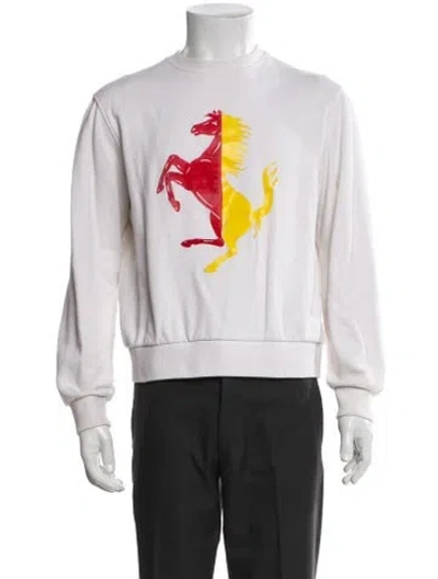 Pre-owned Ferrari Graphic Print Crew Neck Sweatshirt In Black