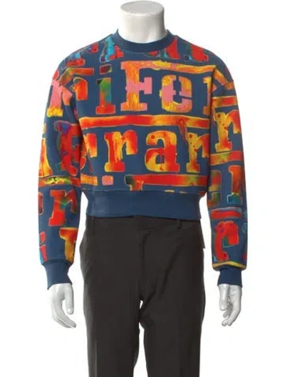Pre-owned Ferrari Graphic Print Crew Neck Sweatshirt In Blue