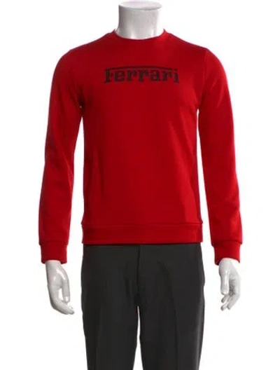Pre-owned Ferrari Graphic Print Crew Neck Sweatshirt In Red