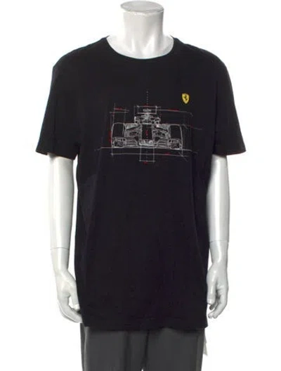 Pre-owned Ferrari Graphic Print Crew Neck T-shirt In Black