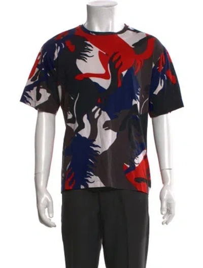 Pre-owned Ferrari Graphic Print Crew Neck T-shirt In Black