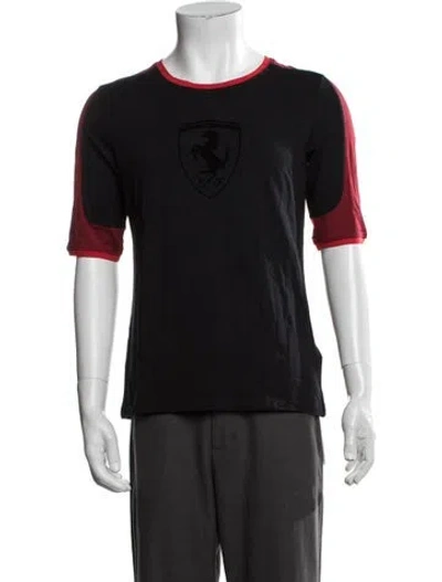 Pre-owned Ferrari Graphic Print Crew Neck T-shirt W/ Tags In Black