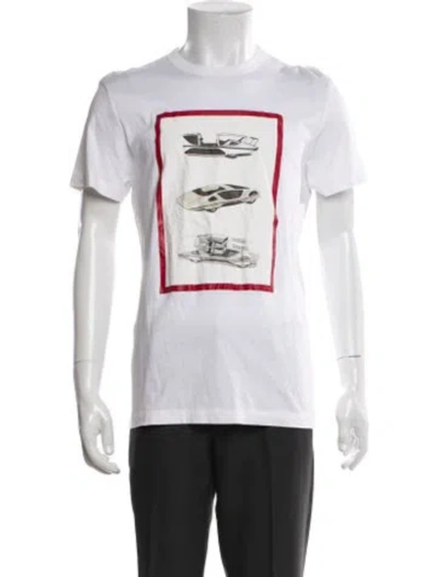 Pre-owned Ferrari Graphic Print Crew Neck T-shirt In White