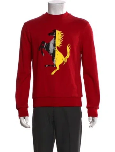 Pre-owned Ferrari Graphic Print Long Sleeve Shirt In Red