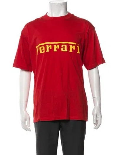 Pre-owned Ferrari Graphic Print Short Sleeve Shirt In Red/yellow