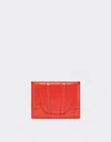 Ferrari Gt  Brushed Leather Card Holder With Livery Motif In Rosso Dino