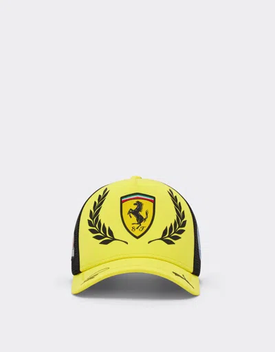 Ferrari Hamilton Gp Silverstone 2026 Replica Trucker Cap In Yellow