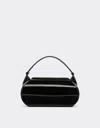 Ferrari Handbag In Glossy Brushed Leather In Black