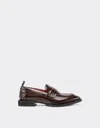 Ferrari Handcrafted Loafers In Brushed Leather In Brown