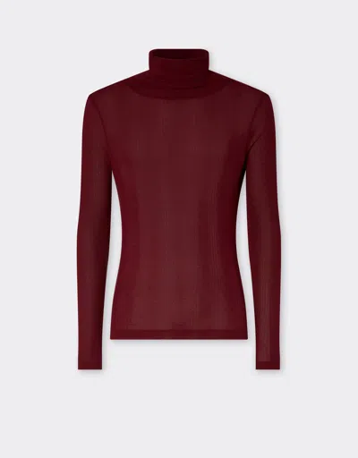 Ferrari High-neck Jersey Top In Red