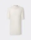 Ferrari High-neck T-shirt In Perforated Q-cycle® Fabric In Ecru