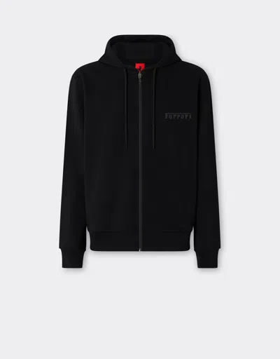 Ferrari Kids'  Hooded Sweatshirt With  Logo In Black