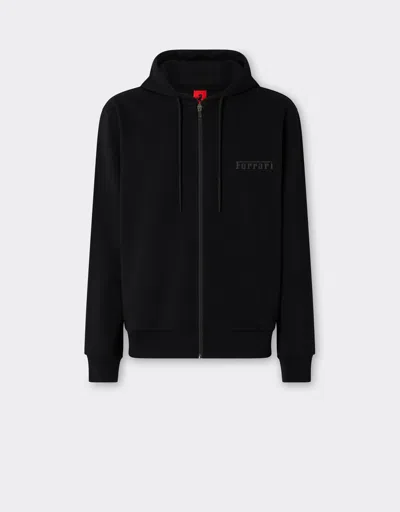Ferrari Hooded Sweatshirt With  Logo In Black