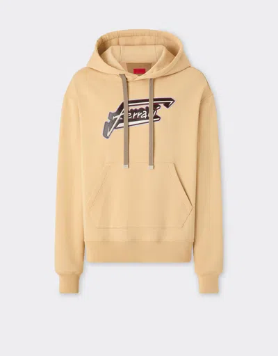 Ferrari Hoodie With  Patch In Nude
