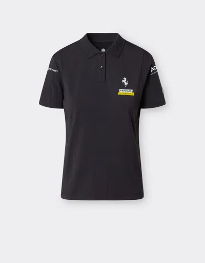 Ferrari Hypersail  Tech Jersey Polo Shirt In Black
