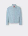 Ferrari Jacket In Frayed Faded Denim In Light Denim