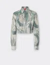 Ferrari Jacquard Shirt With Brushed Motif In Ecru