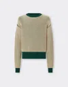 Ferrari Jumper In 3d-effect Cotton-blend Fabric In Ecru
