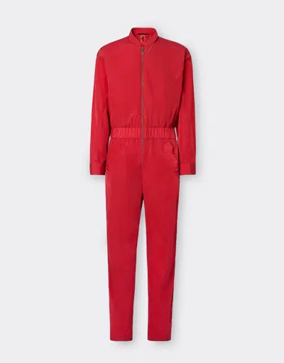 Ferrari Jumpsuit In Waterproof Nylon In Rosso Corsa