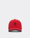Ferrari Junior Baseball Hat With Prancing Horse Detail In Rosso Corsa