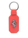 Ferrari Logo Keychain With Rectangular Metallic Emblem In Pink