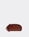 Ferrari La  Dino Pouch In Gradient Leather In Brown