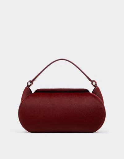 Ferrari La  Dino Top Handle Bag In Cowhide-effect Leather In Red