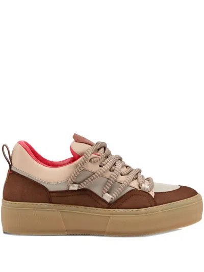Ferrari Lace-up Fastening Sneakers In Brown