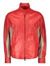 Ferrari Lambskin Bomber Jacket In Red