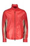 Ferrari Lambskin Bomber Jacket In Red