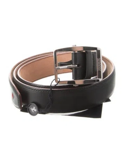 Pre-owned Ferrari Leather Belt W/ Tags In Black