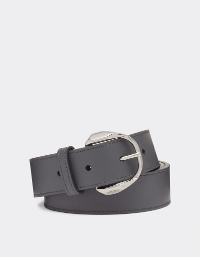 Ferrari Leather Belt With Prancing Horse Detail In Ingrid