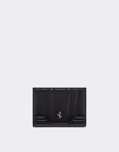 Ferrari Leather Card Holder In Black