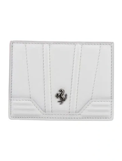 Pre-owned Ferrari Leather Card Holder In White