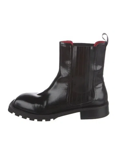 Pre-owned Ferrari Leather Chelsea Boots In Black