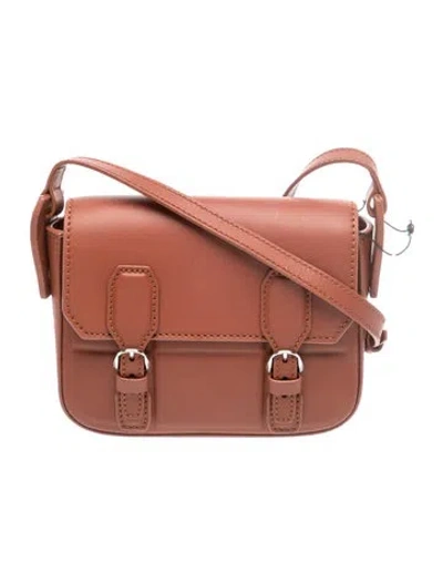 Pre-owned Ferrari Leather Crossbody Bag W/ Tags In Brown