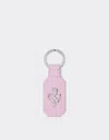 Ferrari Leather Keychain With Prancing Horse In Purple