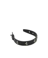 Ferrari Leather Logo-stud Bracelet In Black
