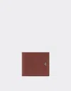 Ferrari Leather Wallet With Diagonal Stitching In Brown