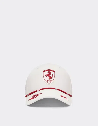 Ferrari Leclerc Replica Baseball Cap For The 2026 Monaco Grand Prix In White