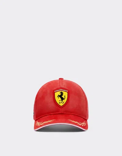 Ferrari Leclerc Replica Baseball Cap For The 2026 Monza Grand Prix In Rosso