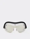 Ferrari Limited Edition  Injected And Leather Sunglasses With Gray And Silver Mirroredlenses In Black